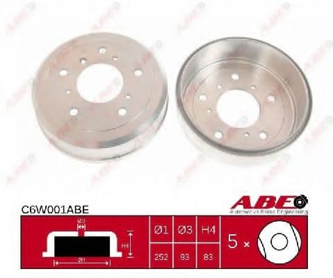 C6W001ABE ABE Гальмівний барабан для Volkswagen LT