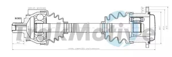 300012 TrakMotive Полуось для Audi A6