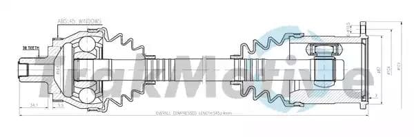 300043 TrakMotive Піввісь для Audi A6