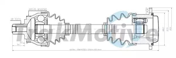 300044 TrakMotive Полуось для Audi A6