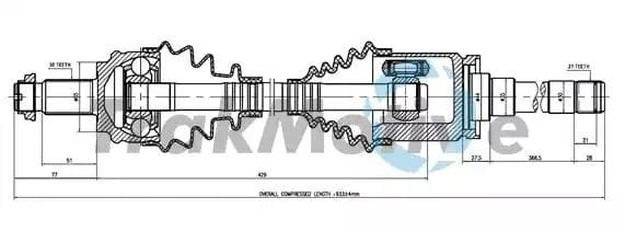300139 TrakMotive Полуось для BMW X3