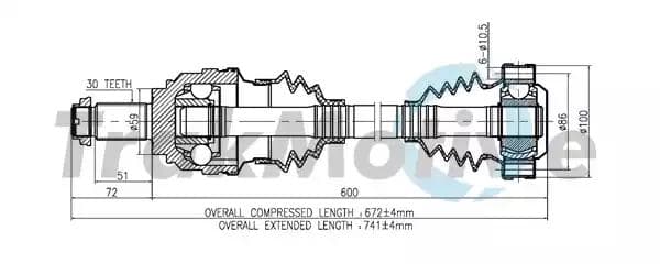 300152 TrakMotive Піввісь