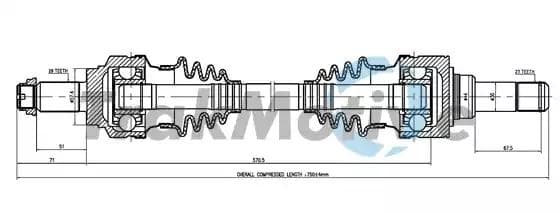 300157 TrakMotive Піввісь