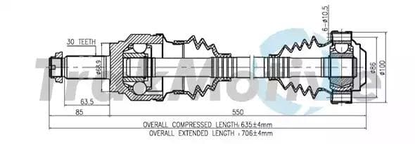 300167 TrakMotive Піввісь