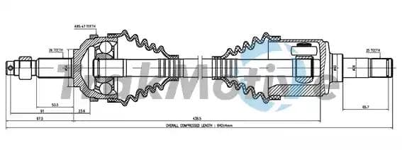 300175 TrakMotive Піввісь для Chrysler Voyager