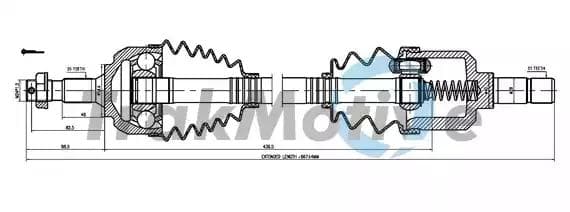 300219 TrakMotive Піввісь для Citroen C5