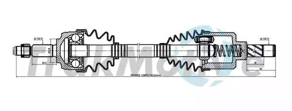 300342 TrakMotive Піввісь для Dacia Duster