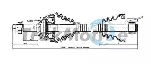 300358 TrakMotive Полуось для Fiat Grande Punto