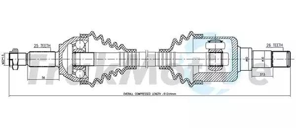 300388 TrakMotive Піввісь для Ford Focus