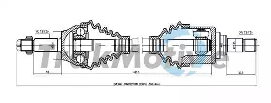 300392 TrakMotive Піввісь для Ford Fiesta