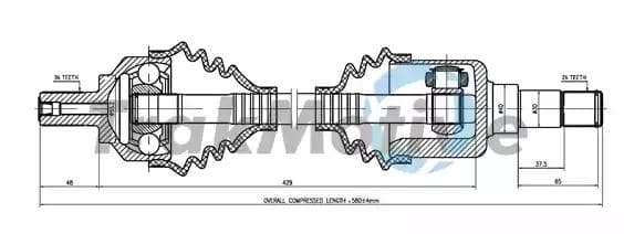 300408 TrakMotive Піввісь для Ford Focus