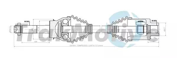 300456 TrakMotive Піввісь для Mercedes 100