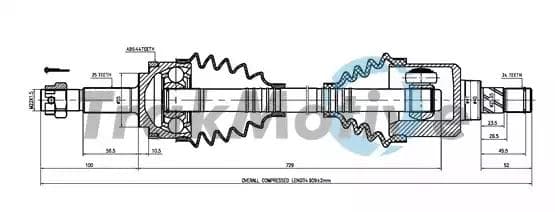 300484 TrakMotive Піввісь для Nissan Almera