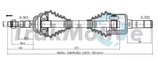 300565 TrakMotive Піввісь
