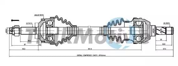 300577 TrakMotive Полуось для Opel Meriva