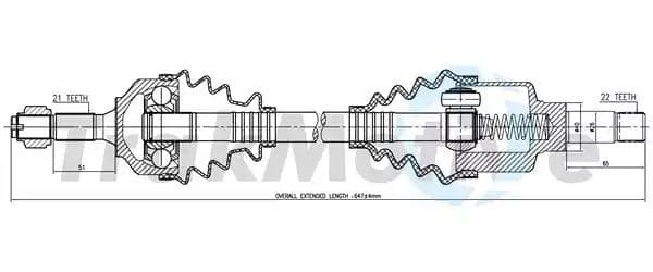 300583 TrakMotive Полуось для Peugeot 206