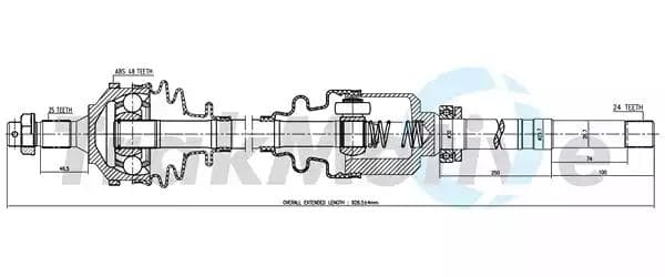 300596 TrakMotive Полуось для Peugeot 206