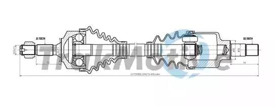 300651 TrakMotive Піввісь для Peugeot 306