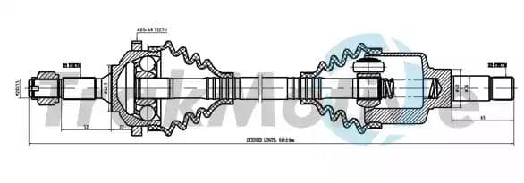 300676 TrakMotive Піввісь для Peugeot 206