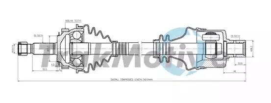 300744 TrakMotive Піввісь для Renault Laguna