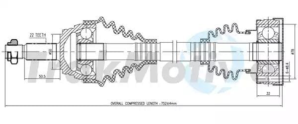 300946 TrakMotive Піввісь