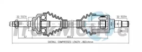 300956 TrakMotive Полуось