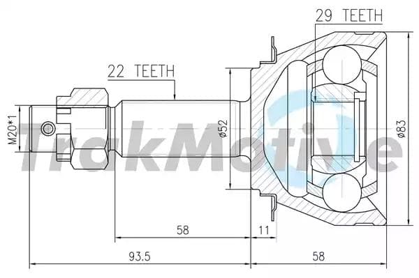 400099 TrakMotive Граната для Daewoo Nexia