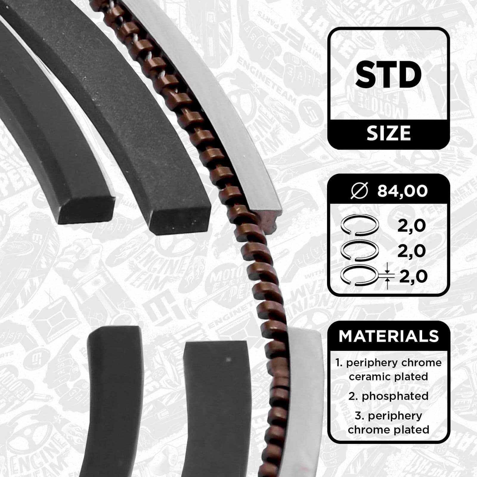 r1013500 ET Engineteam Комплект поршневых колец