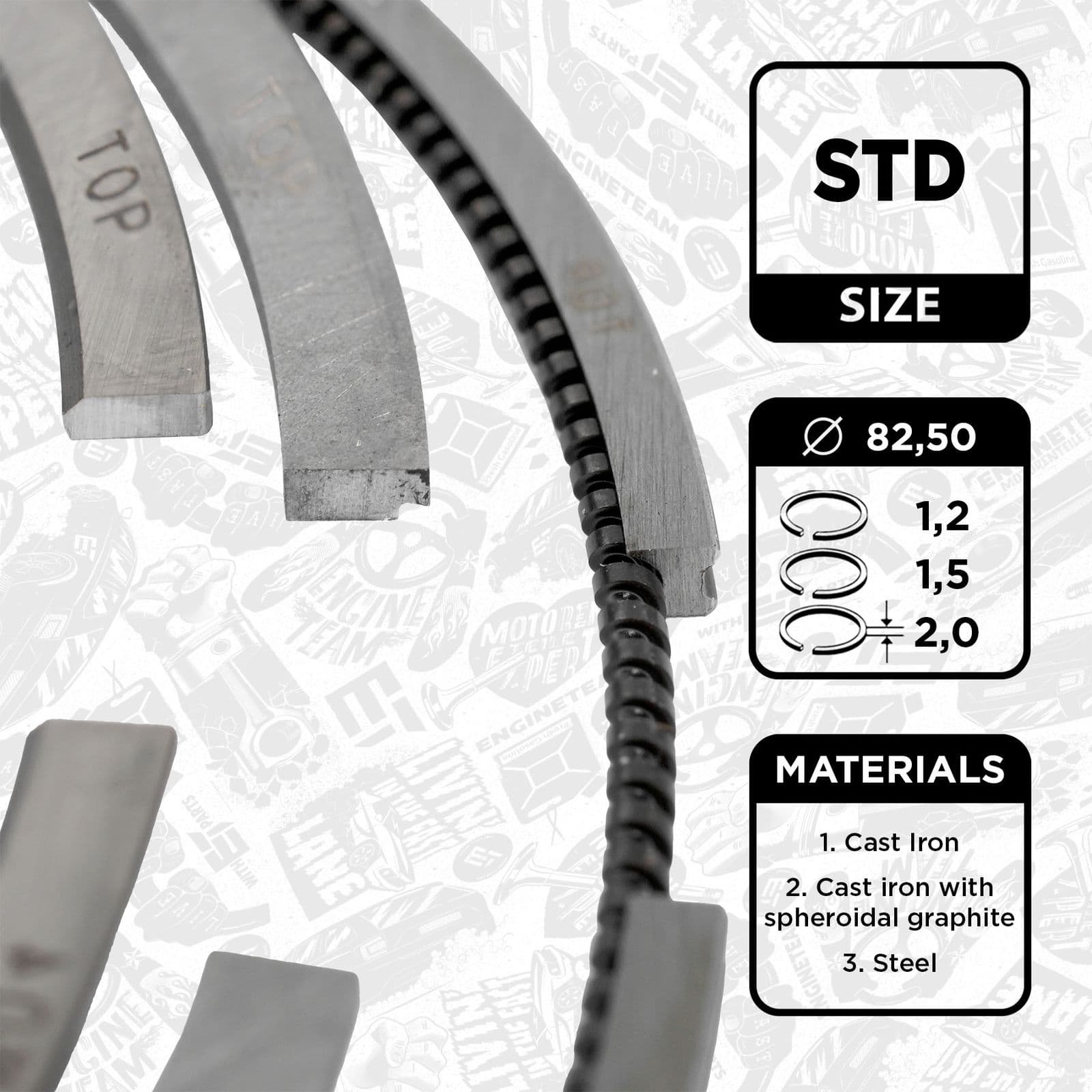 r1010300 ET Engineteam Комплект поршневых колец