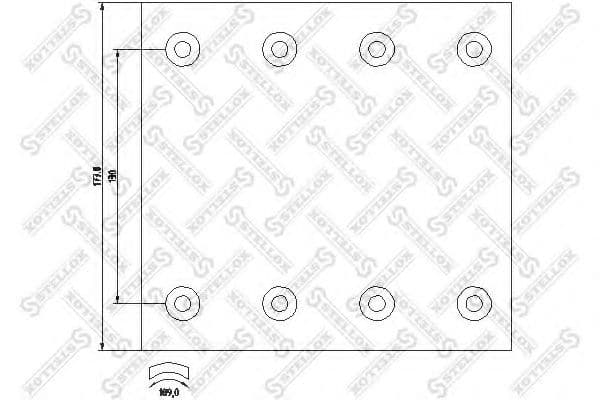 85-00986-SX Stellox Накладки барабанних гальмівних колодок