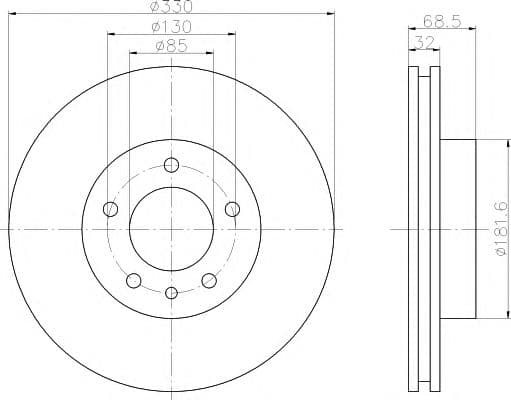 8DD 355 109-741 Hella Pagid Тормозной диск