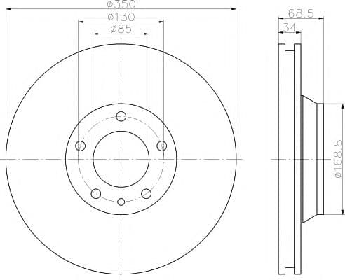 8DD 355 109-781 Hella Pagid Тормозной диск