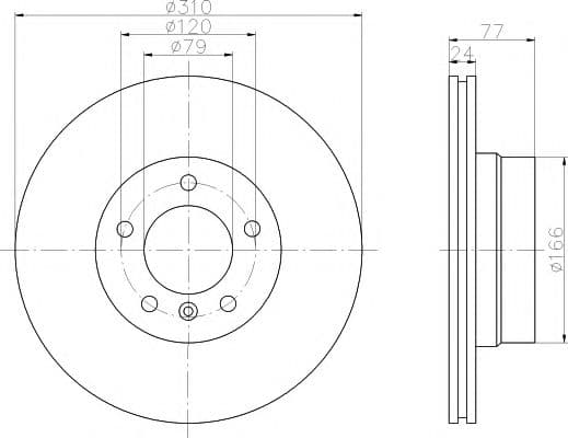 8DD 355 109-901 Hella Pagid Гальмівний диск для BMW 5 Series