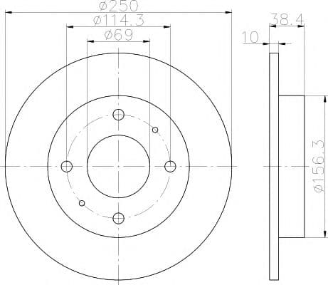 8DD 355 111-531 Hella Pagid Тормозной диск