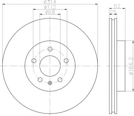 8DD 355 113-881 Hella Pagid Тормозной диск