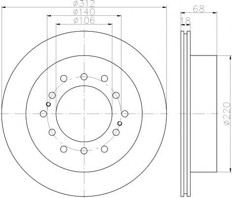 8DD 355 114-861 Hella Pagid Гальмівний диск