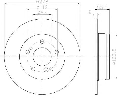 8DD 355 101-011 Hella Pagid Тормозной диск
