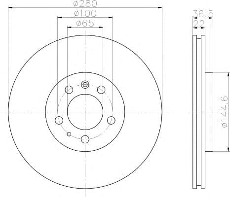 8DD 355 105-381 Hella Pagid Гальмівний диск