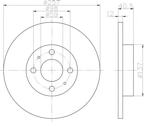 8DD 355 117-931 Hella Pagid Гальмівний диск
