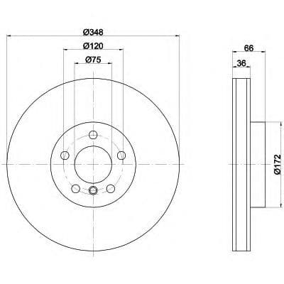 8DD 355 119-261 Hella Pagid Гальмівний диск