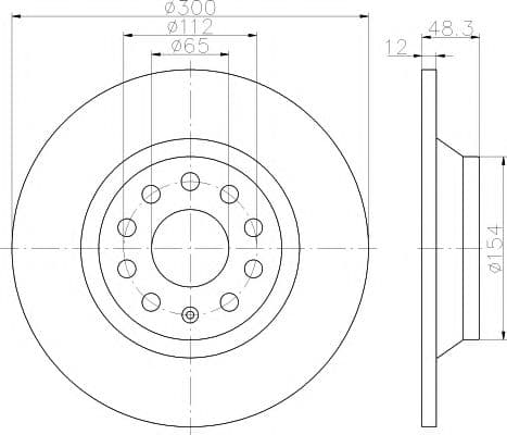 8DD 355 119-481 Hella Pagid Тормозной диск