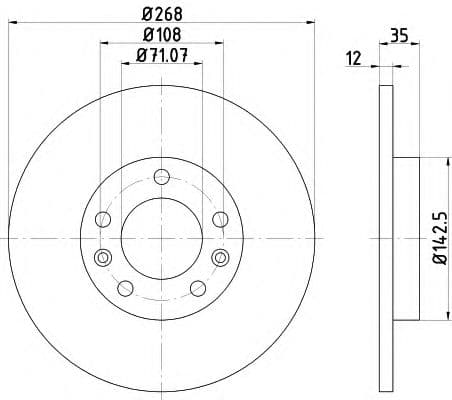 8DD 355 120-491 Hella Pagid Тормозной диск