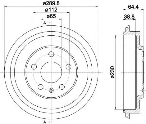 8DT 355 302-561 Hella Pagid Тормозной барабан