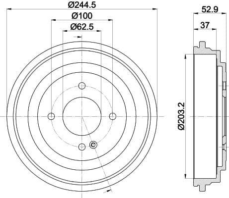 8dt355303431 Hella Pagid Гальмівний барабан для Kia Picanto