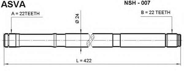 NSH-007 Asva Піввісь для Nissan Almera