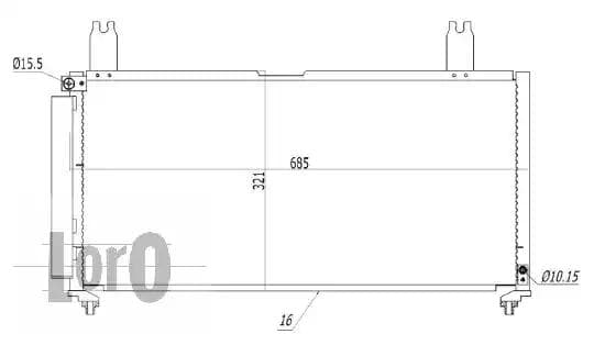 0500160007 Loro Радіатор кондиціонера для Suzuki Liana