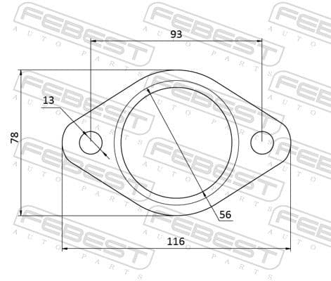12492003 Febest Прокладка приймальної труби