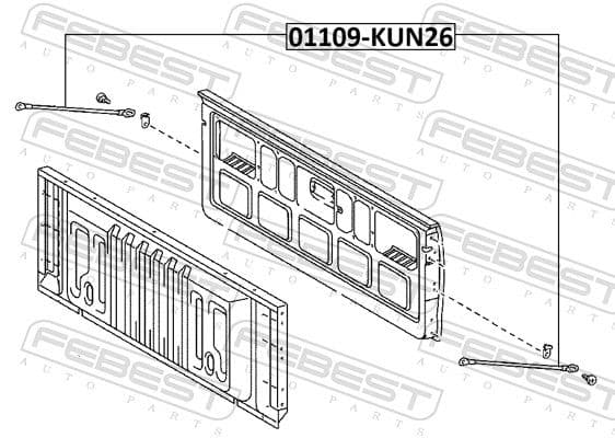 01109kun26 Febest Тросик замка капота для Toyota Hilux