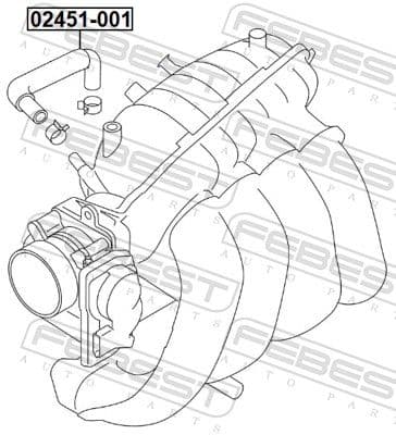 02451001 Febest Патрубок клапанної кришки для Nissan Altima
