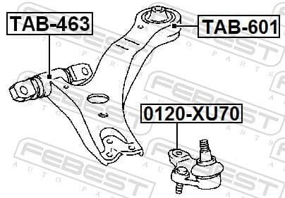 0120xu70 Febest Шарова опора для Toyota Highlander